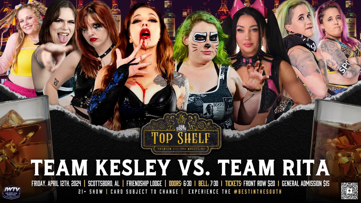 April 12th we debut at the Friendship Lodge in Scottsboro AL with the return of our 21 and Up Brand TOP SHELF! Team @KelseyRaegan @SarayaSaber @itsdevlyn @skaisthelimit_2 Vs Team @rita_raccoon @sofiasivan @Payton_Blair_GS @LizzyxBlair_GS #BestInTheSouth filmed for…