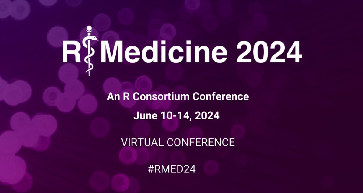 The R/Medicine 2024 call for abstracts is now open at rconsortium.github.io/RMedicine_webs… You can choose to present (virtually) - a regular talk - 20 minutes - a lightning talk - 10 minutes - a demo (cool new package) - 1 hour - a workshop - 2-3 hours, interactive code-along Take your pick!