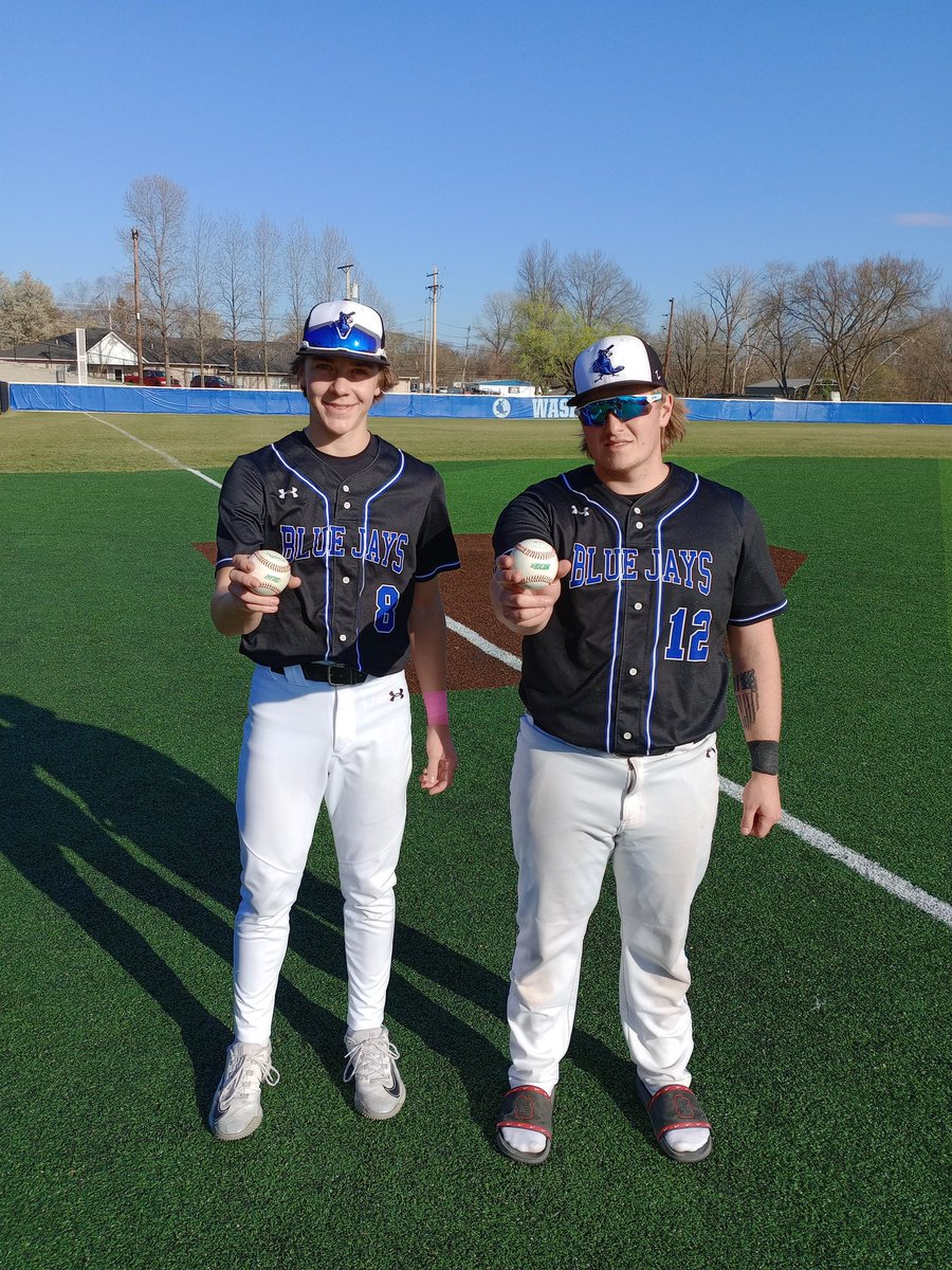 Congratulations to Andrew Elbert (Left) and Hayden Burns (Right) for hitting their 1st Varsity Home Runs today. 

Great Job Guys!