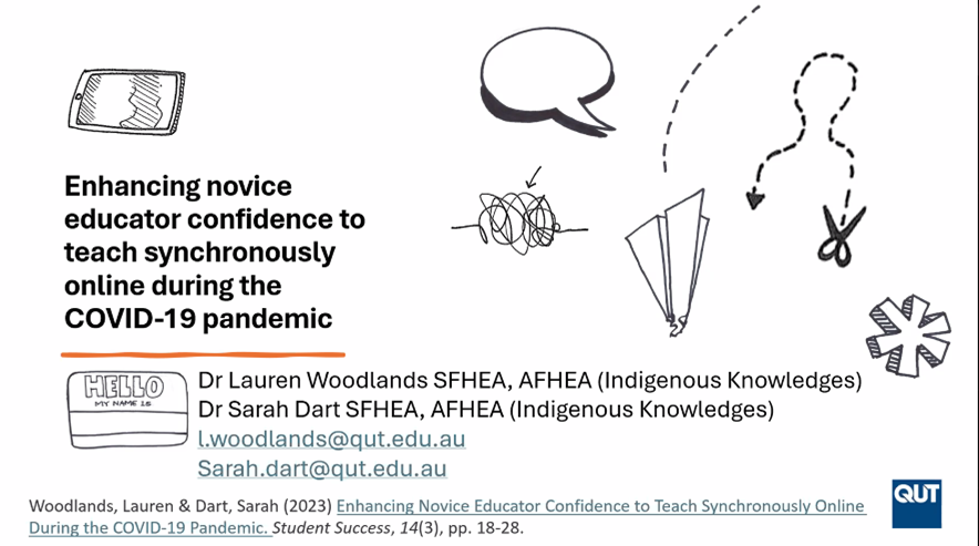 Today's Educator Wellbeing in Higher Education Symposium - hearing from @QuirkyWoodlands @QUT on her paper with Sarah Dart and the value of professional development for educator wellbeing (technology knowledge=educator confidence) @journalsuccess article 🔗doi.org/10.5204/ssj.25…