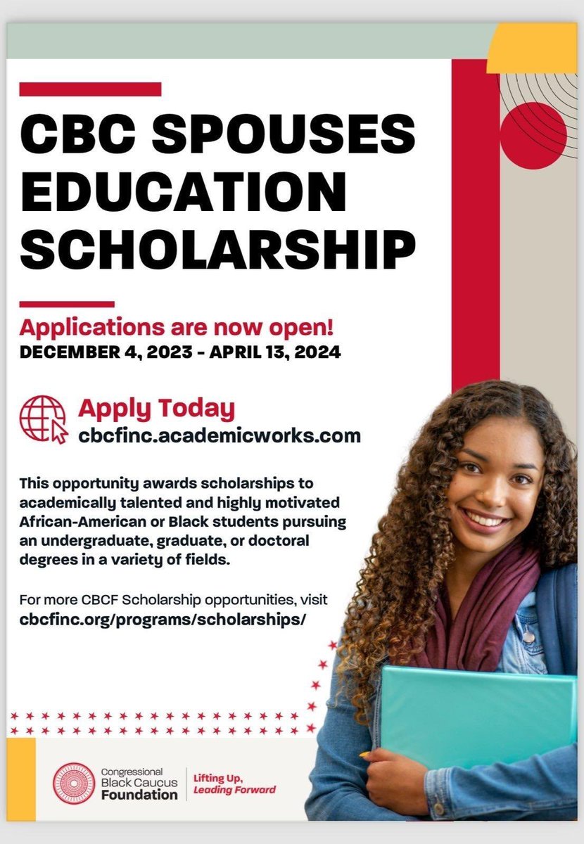 The deadline for applications for the @CBCFInc Spouse’s Education Scholarship has been extended to April 13th. For more information, visit cbcfinc.academicworks.com.