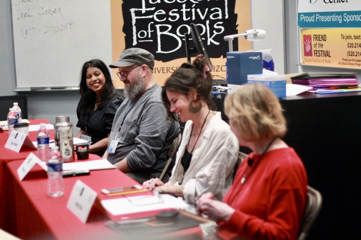 One last photo from Tucson Festival of Books @TFOB! Thank you to @guptamnka. A dear friend recently told me 'I've never seen you so happy as when you're taking photos at these writing things' and it's true. I love writers.