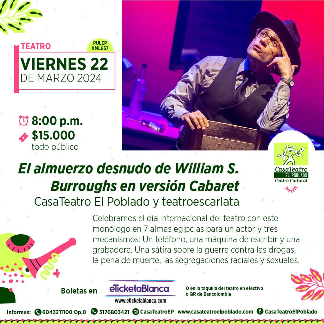 Celebramos el día internacional del teatro con esta obra de nuestro grupo base teatroescarlata 

Boletas en eticketablanca.com