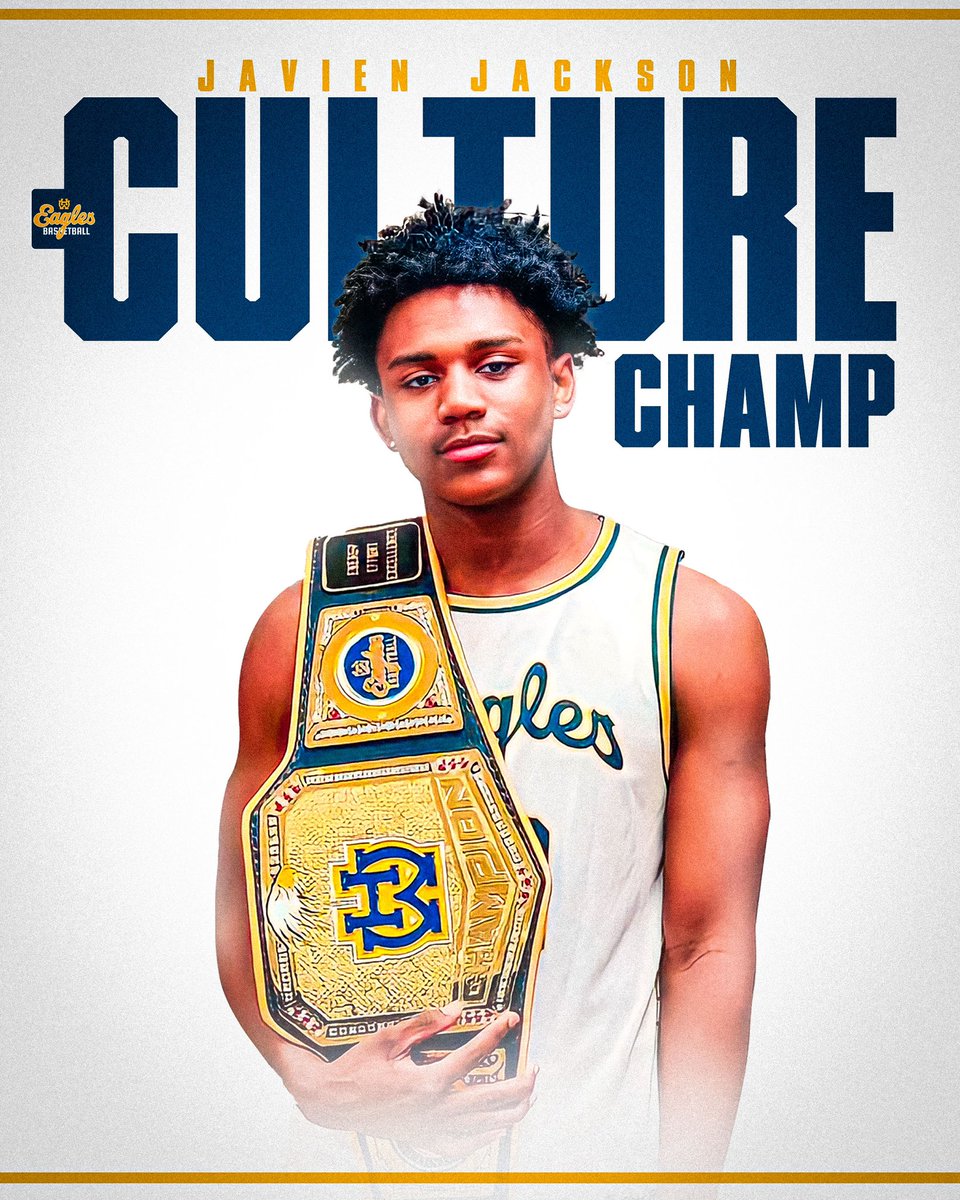 Our ‘23/‘24 Season Culture Champ is no other than our guy Javien Jackson. Led us in rebounds being only 6’2 but also led us in Field Goal %. We want our guys to be Champions on the court, in the classroom, and at home. It’s not about what you do, it’s about HOW you do it. 🦅
