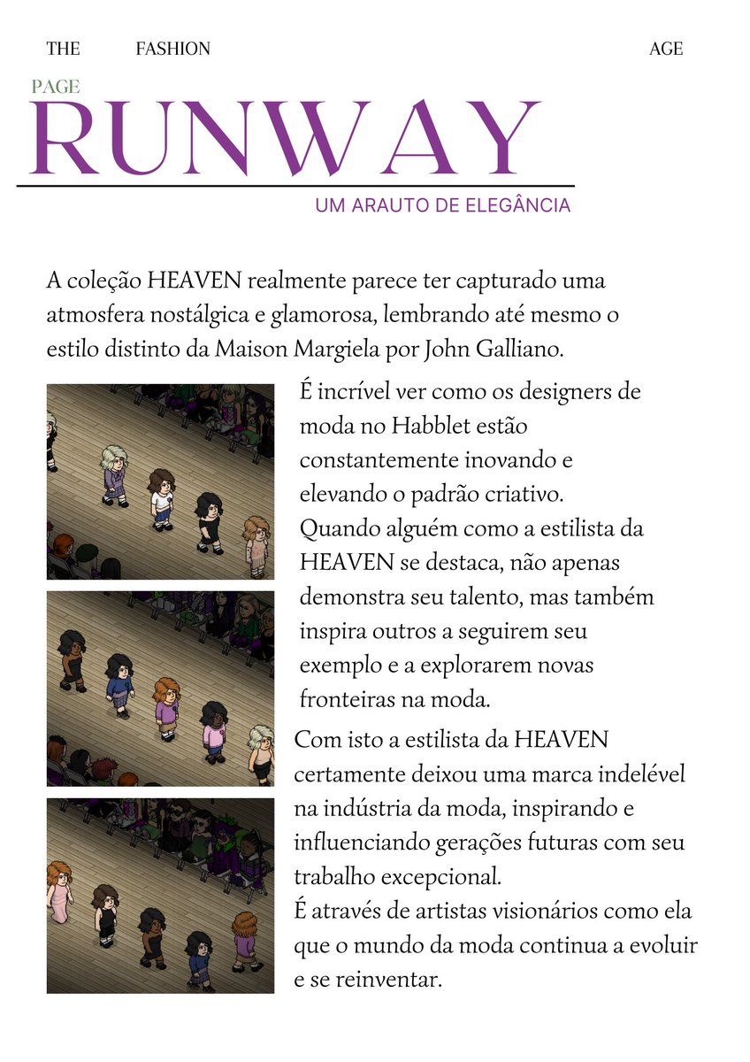 Mais um super evento da <a href="/HabFIndustry/">Fashion Industry</a> juntamente a <a href="/habfolasade/">Folasade</a> dentro no <a href="/MeuHabblet/">Habblet</a>! Mais do que um desfile de moda podemos prestigiar o nascimento de uma novar mente brilhante no mundo na moda, com inspirações mais que inusitadas! Confira agora o grande evento da #HFIxHEAVEN