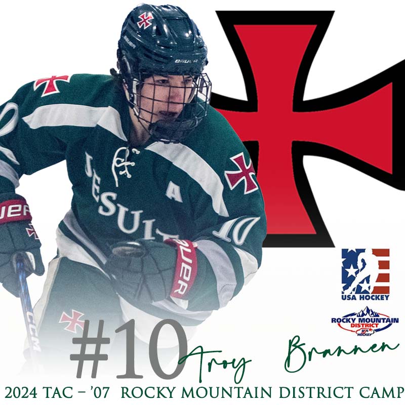 Congrats to Strake Jesuit Hockey's Troy Brannen '26 on his selection to the elite group to train at @usahockey  Rocky Mountain District development camp. Brannen's hard work, tough play and extraordinary teamwork make him a standout defenseman. #AMDG #WeAreSJ #MenForOthers