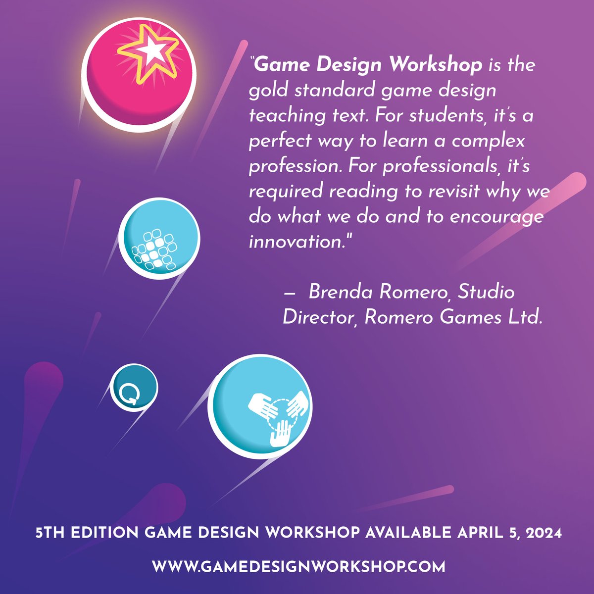 Game Design Workshop (@gamedesignwkshp) on Twitter photo Only a couple weeks til the launch of Game Design Workshop 5th Ed!! Are you an aspiring game designer? An experienced designer looking for inspiration? Check out the preview of this new edition of what <a href="/br/">Brenda L Romero</a> calls the "gold standard game design teaching text" by <a href="/kinojabber/">Tracy Fullerton</a> Only a couple weeks til the launch of Game Design Workshop 5th Ed!! Are you an aspiring game designer? An experienced designer looking for inspiration? Check out the preview of this new edition of what <a href="/br/">Brenda L Romero</a> calls the "gold standard game design teaching text" by <a href="/kinojabber/">Tracy Fullerton</a>