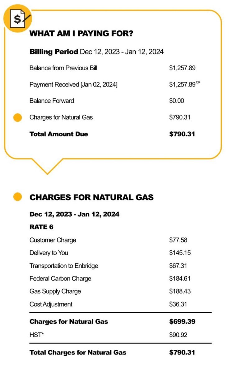 MichelleLA1981's tweet photo. Kim has a small business. It seats 45 customers. This is the gas bill for one month. An almost $800 dollar bill for $190 worth of gas. I'm not sure about the rest of you, but I sure am tired of seeing Canadians get robbed by their government. https://t.co/3FYU6pz1fv