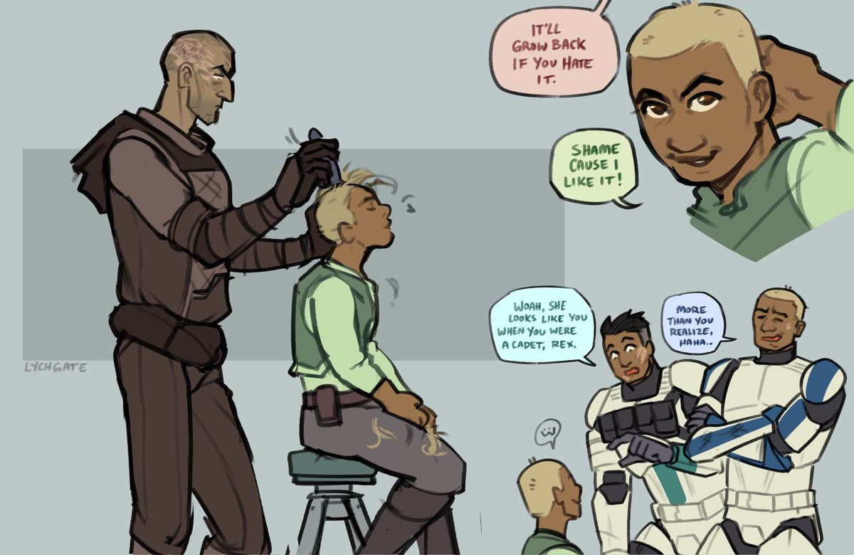 buttcheekwizard's tweet image. omega has a new alpha dad and he's (bald) #TheBadBatch
