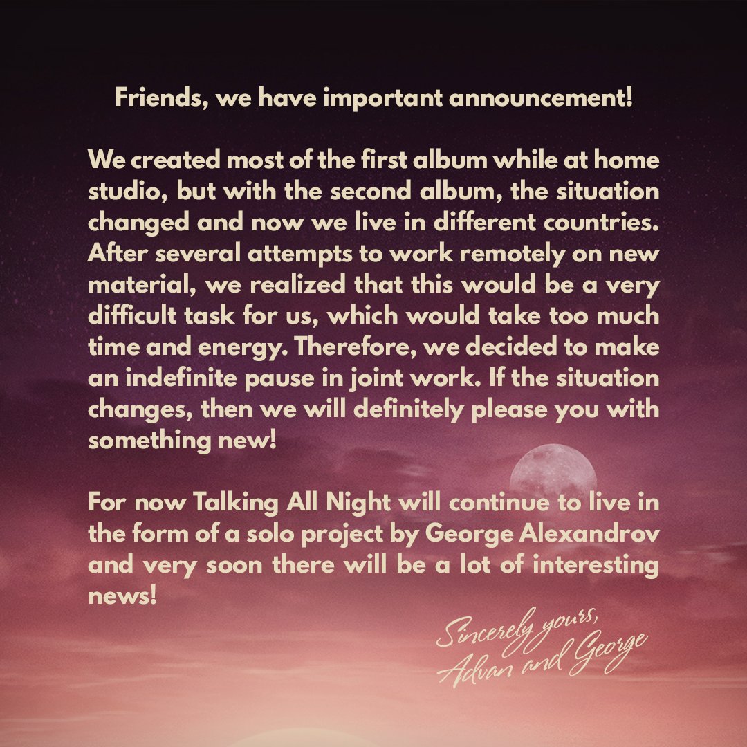 More news soon!

#talkingallnight #announcement