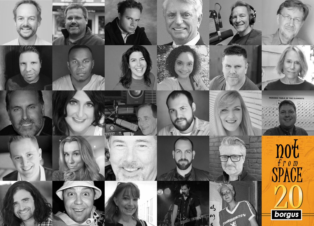 Our epic worldwide cast of the "Not From Space" radio play. #SiriusXM #scifi #audiobooks