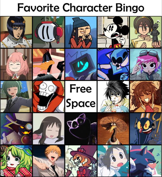 boi_papy's tweet photo. Anyone wanna try out my new #CharacterBingo ? https://t.co/0sND3yDEVn