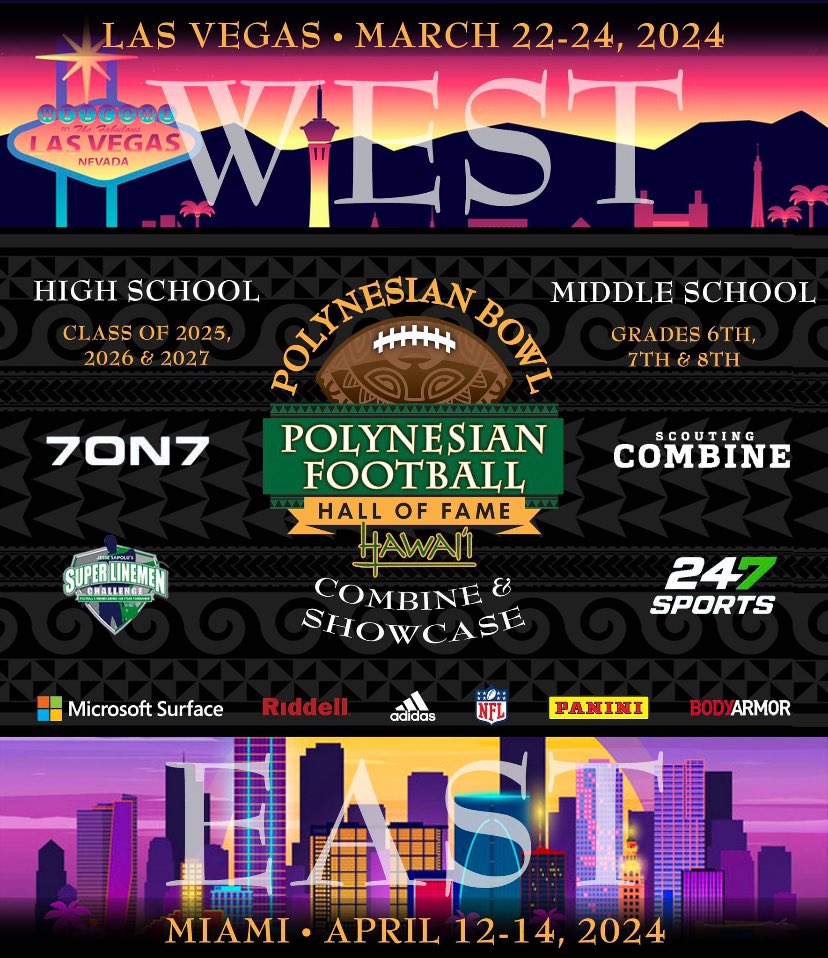 extremely blessed to be invited to the 2024 Polynesian Bowl Combine &amp; ShowCase, thank you <a href="/polynesiabowl/">POLYNESIAN BOWL</a> for inviting me, i can’t wait to showcase my talent!