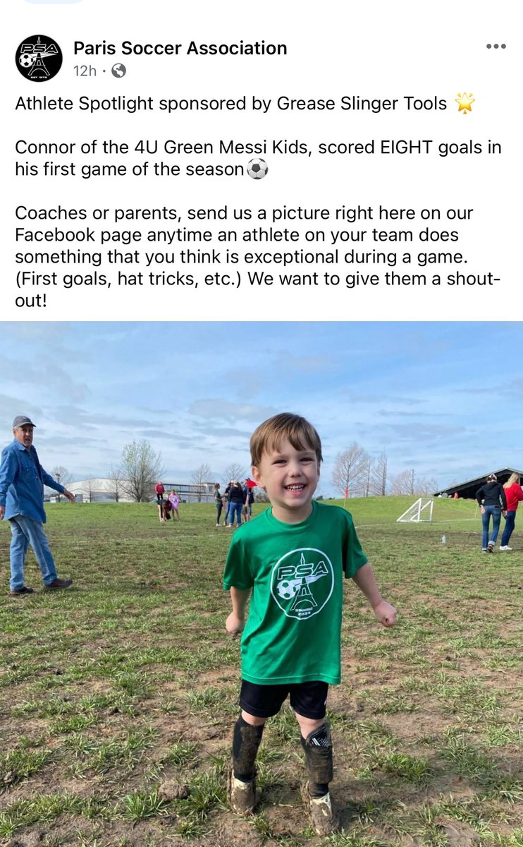 SO proud of this dude in his first ever game. I’m even more proud of the encouraging teammate he was and watching how excited he was for his teammates when they had success. The world would be a much better place if we all had a heart as big as this kid. Love you, Bubby! ⚽️ 🥅