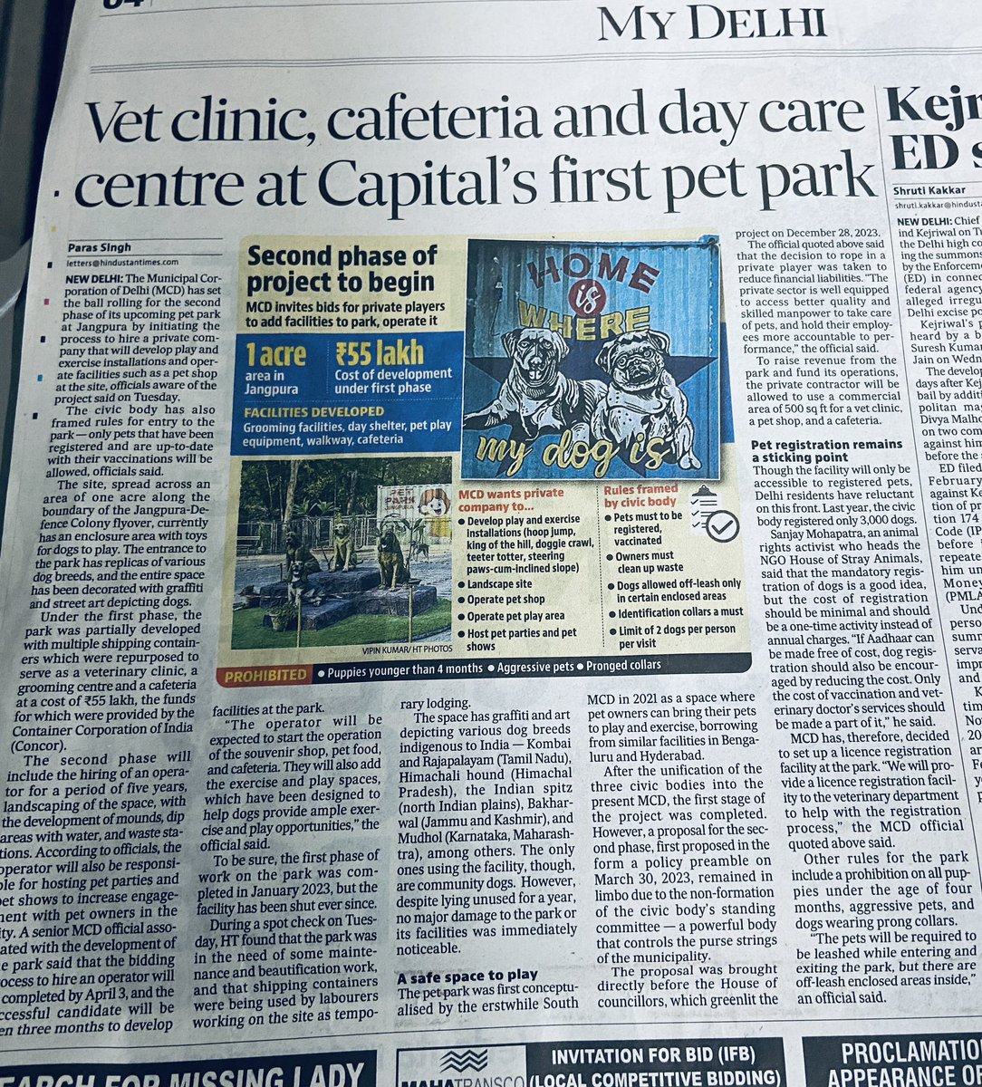 These news in @htTweets are reflective of the hierarchy bw street, community dogs and pets. Nurturing community dogs for eight years now, one knows the love and loss associated. While pet parks are welcome a sustained plan on wellbeing of community dogs is needed @thedelhiwalla