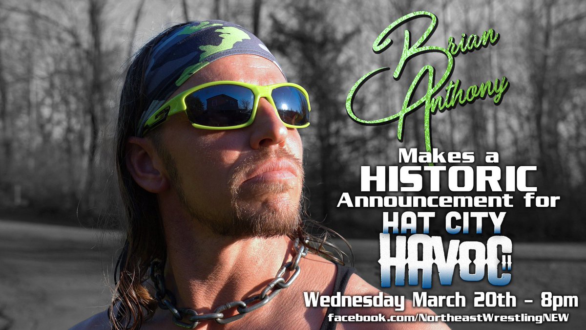 Northeast Wrestling Fans….. Anthony Army….. Family & friends….. I have something I need to share with you all. . 3.20.24 -Tune in to @newwrestling1 social media pages at 8:00 for a very special message! Let’s make HISTORY in #danbury at #HatCityHavoc! @AbbottAthletics