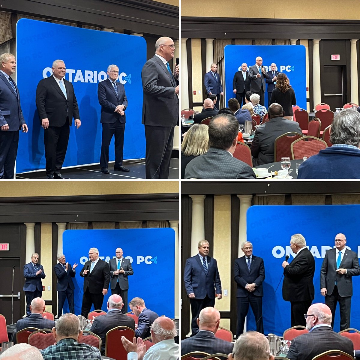 What an honour to share the stage with Premier @fordnation, Minister @RobFlackEML and MPP @erniehardeman in #London today. Humbled by the offers of support from many of the people who attended and looking forward to having them out to canvass in #LambtonKentMiddlesex.