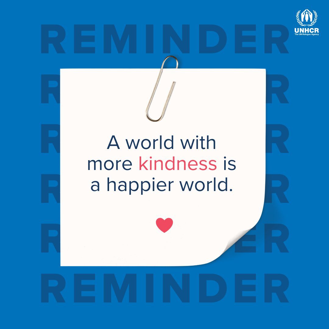 💙 Welcome refugees. 💙 Amplify refugee voices. 💙 Let a refugee know they're not alone. A world with kindness is a happier world. Be kind. #HappinessDay
