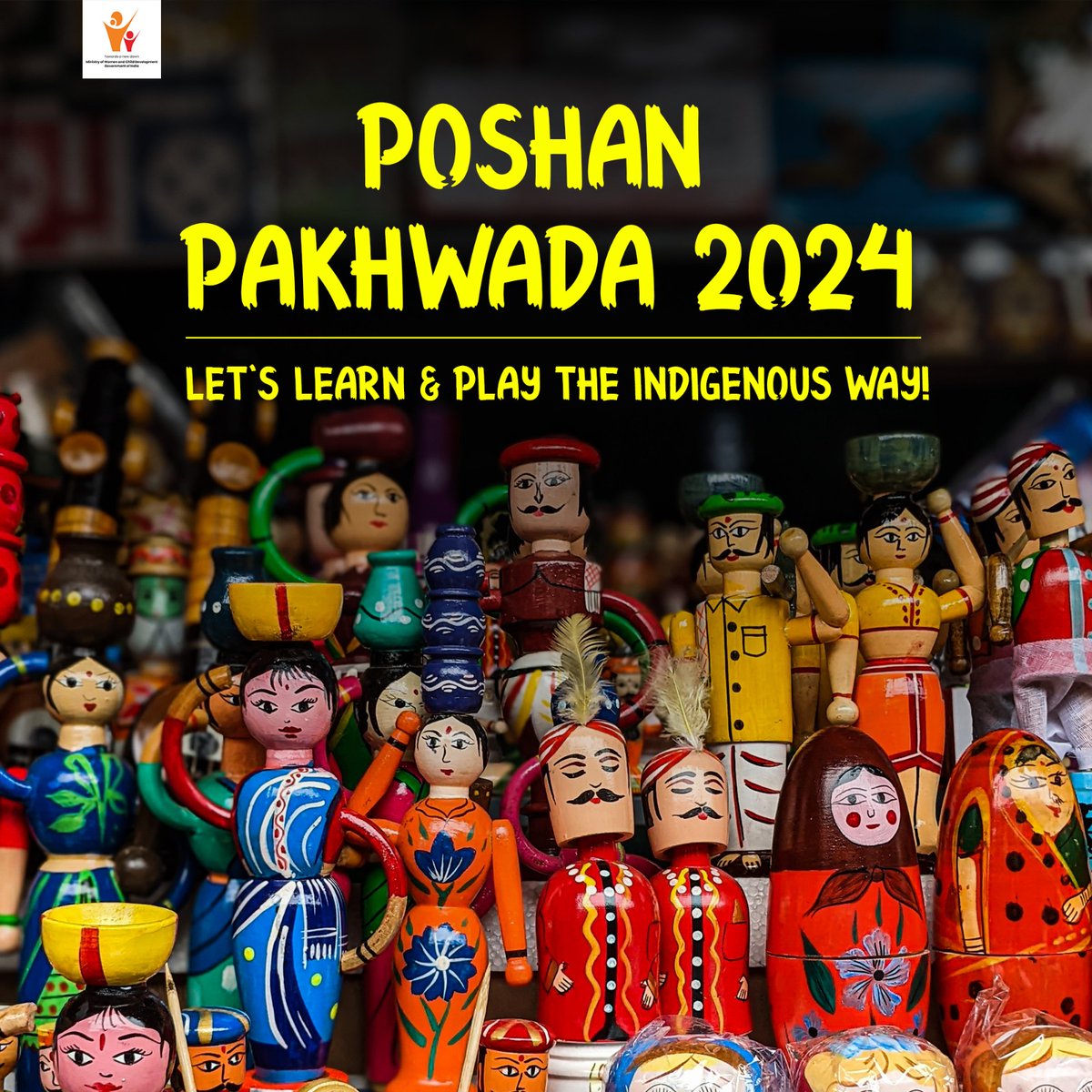 To facilitate Early Childhood Care and Education, the Ministry has emphasized the development and use of indigenous toys for learning at Anganwadi Centres. #PoshanPakhwada2024 activities will focus on such DIY toys within the community. . . #पोषणकामहत्व #पोषणपखवाड़ा @PIBWCD