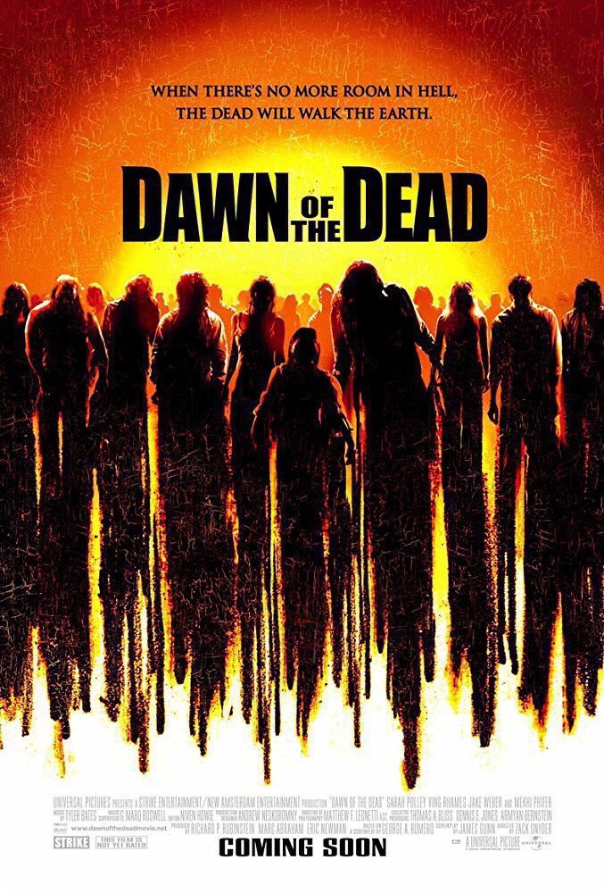 🎬MOVIE HISTORY: 20 years ago today, March 19, 2004, the movie ‘Dawn of the Dead’ opened in theaters!

#SarahPolley #VingRhames #JakeWeber #MekhiPhifer #TyBurrell #MichaelKelly #KevinZegers #MichaelBarry #LindyBooth #BoydBanks #InnaKorobkina @THETomSavini #JamesGunn #ZackSnyder