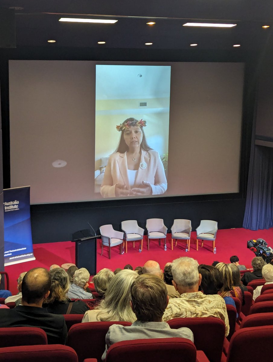 TheAusInstitute's tweet photo. “Words are only as good as the actions that follow.” 

“Australia continues to have one of the highest contributions to global emissions.”

Tina Stege (@EnvoyRmi), Climate Envoy for the Marshall Islands in her address to the #ClimateIntegrity Summit. #auspol https://t.co/MmTro8vJCS