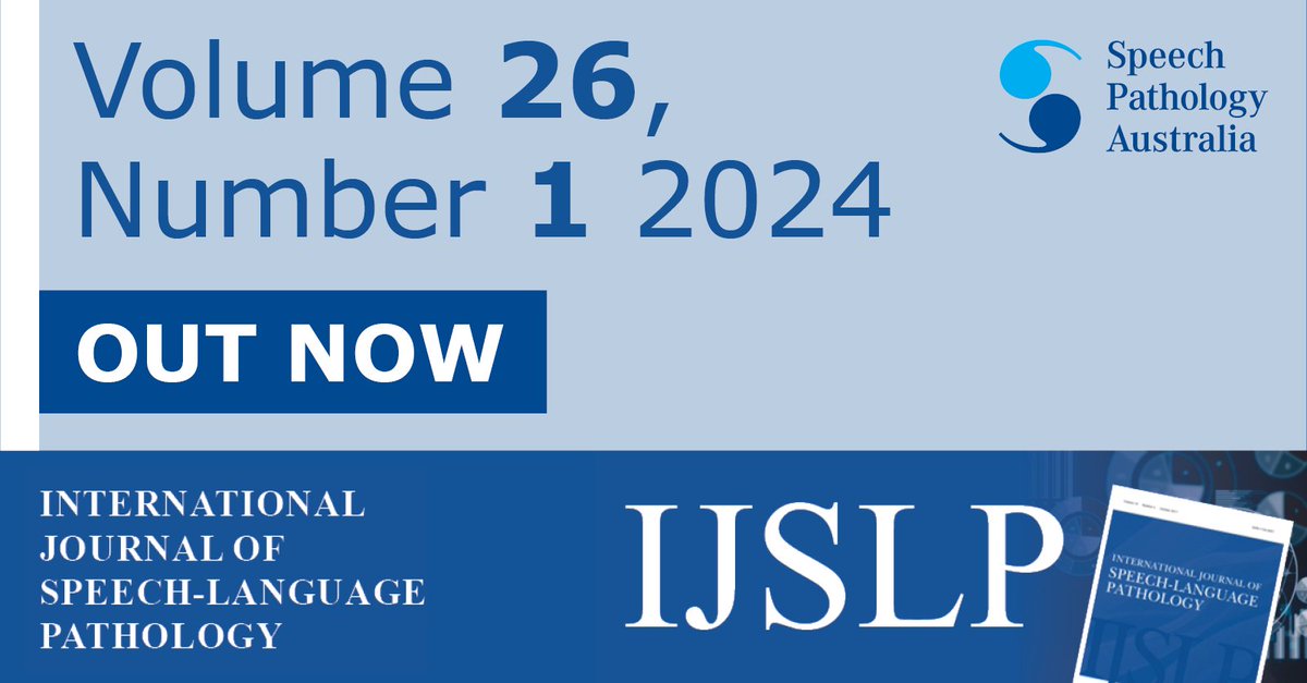 SpeechPathAus's tweet image. The IJSLP Vol 26 No 1 (2024) is out! Find your copy in your inbox or visit the IJSLP page of the SPA website: 

bit.ly/3x4zJtK

@NatalieMunro3  #WeSpeechies #SLPeeps #slp2B #slp #slpbloggers