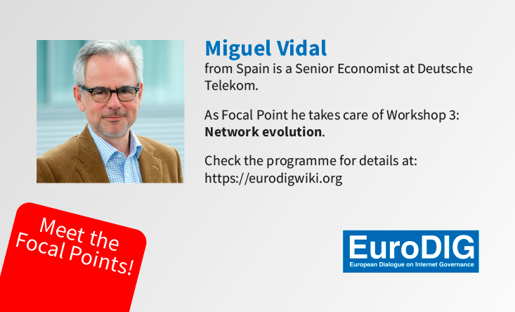 Meet the Focal Point! In our current newsletter, you can find out more about Miguel Vidal, who leads the session planning of Workshop 3: Network Evolution at #EuroDIG2024 eurodig.org/eurodig-news-1…