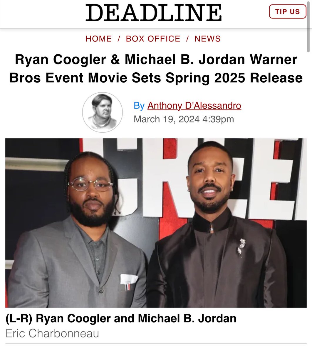 Ryan Coogler & Michael B. Jordan Warner Bros Event Movie Sets Spring 2025 Release
I'm very excited to see what the content will be like.
#ryancoogler #michaelbjordan #michaelbjordanfans #warnerbros #warnerbrosstudios #warnerbrospictures #warnerbrosmovies #warnerstudios