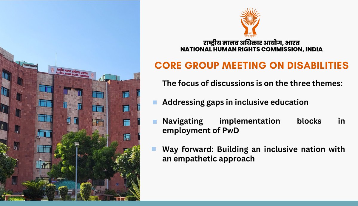 NHRC, India’s core group meeting on #disability in progress in hybrid mode. Member, Dr D.M. Mulay inaugurated it in the presence of Member, Smt Vijaya Bharati Sayani, DG(I), Sh Ajay Bhatnagar, Joint Secretaries, Smt Anita Sinha, Sh D.K. Nim, sr officers from ministries & experts.