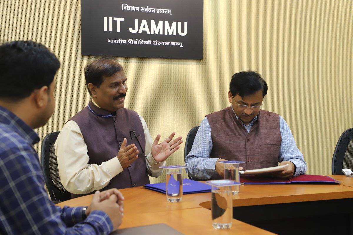 IIT Jammu Inks Pact with NIT Srinagar In a formal agreement, Prof Manoj Singh Gaur, Director IIT Jammu, and Prof A Ravinder Nath, Director NIT Srinagar, signed an official MoU in the presence of Prof Anurag Misra and Dr Vinay Sharma.
