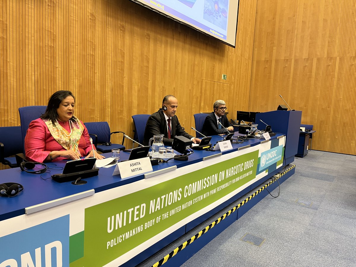 On 19 March, a #CND67 side-event presented Tajikistan's 2023 Annual Review of the Drug Situation. UNODC praised Tajikistan's efforts and emphasized the need for evidence-based treatment integrated into public health measures to combat drug issues effectively. @MittalAshita