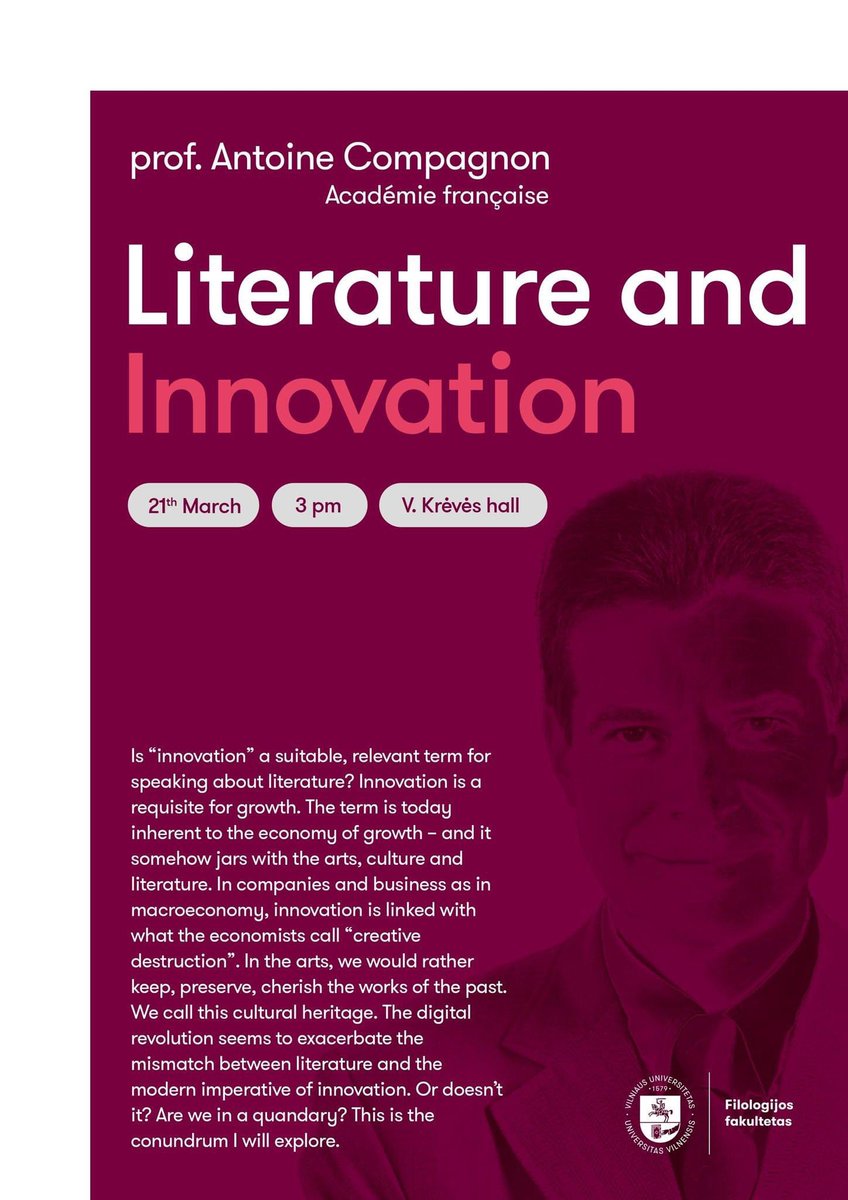 Professor Antoine Compagnon <a href="/VU_LT/">Vilnius University</a> !