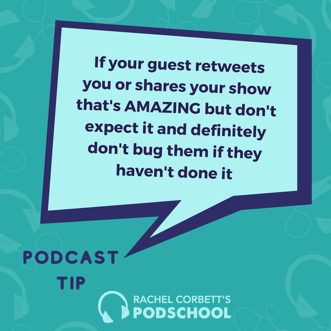 Your podcast guests are the custodians of their own social media, so If they share your show, great! If they don't, you can't really force them! #podcastingtips #podcasting rachelcorbett.com.au/growing-your-a…