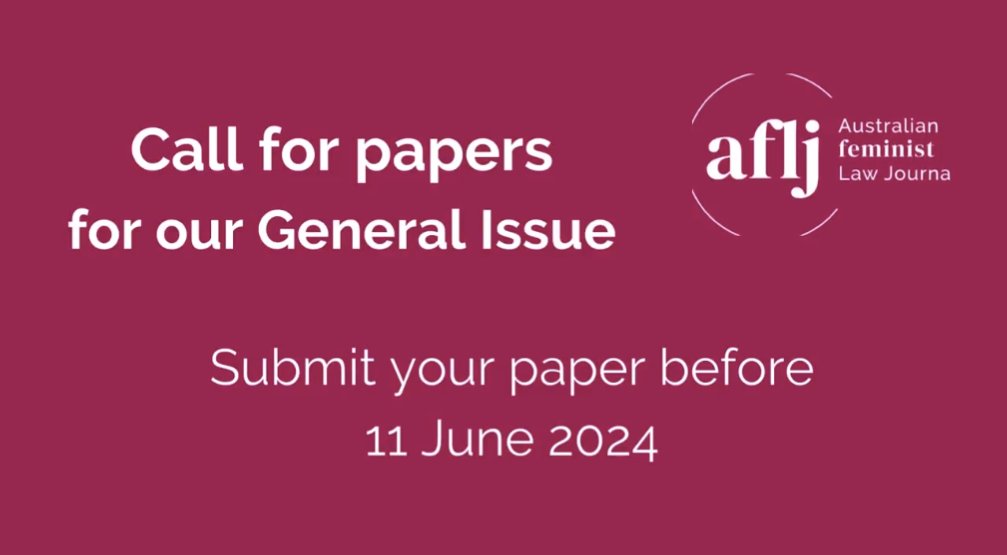 📢📢Do you work on feminist approaches to law & justice? The @aflj_ is accepting submissions for the next General Issue until TUES 11 JUNE 🤓 Submissions should be made via the ScholarOne portal. #OA publication available for authors of participating universities! 🙌