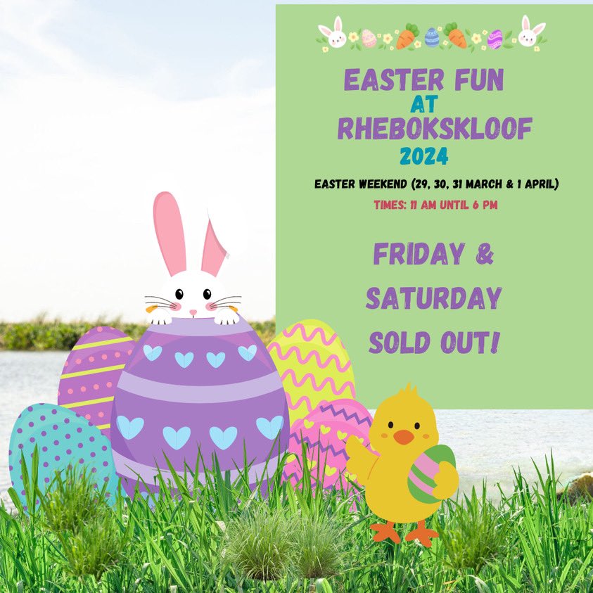 Easter Friday & Saturday has sold out!!! Limited tickets now still available on @webticketsSA at: webtickets.co.za/v2/event.aspx?… #easter2024