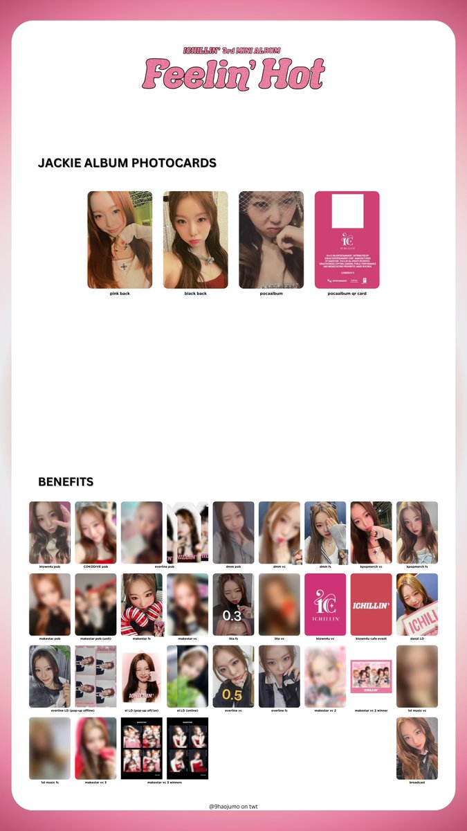 ICHILLIN' FEELIN' HOT album photocard + benefit / pob E.ji Jiyoon