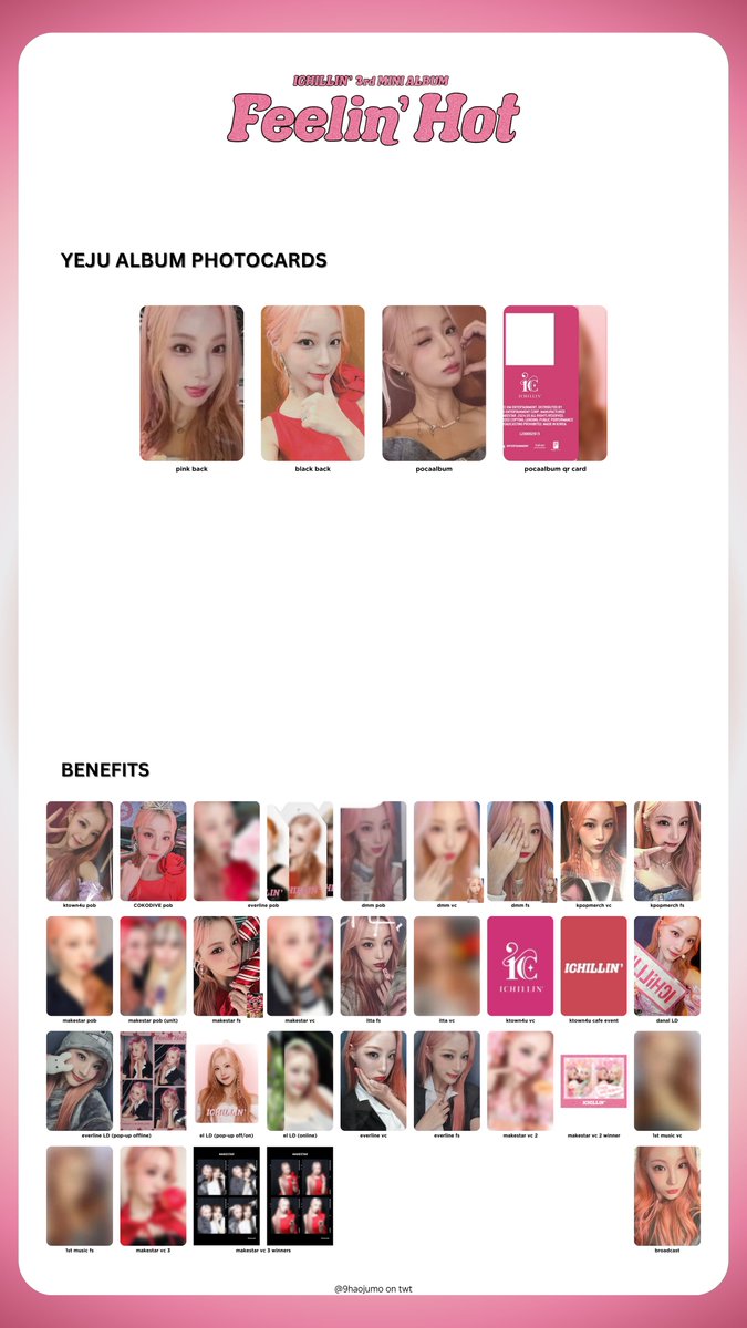 ICHILLIN' FEELIN' HOT album photocard + benefit / pob Joonie