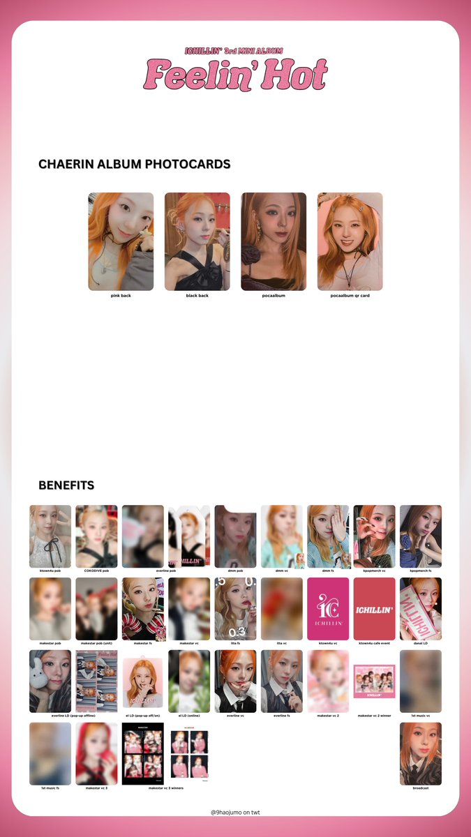 ICHILLIN' FEELIN' HOT album photocard + benefit / pob Joonie