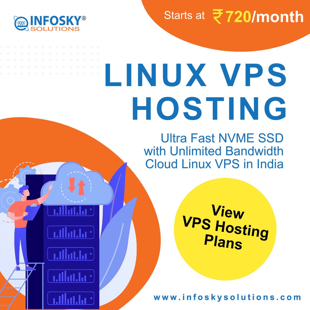 infoskysolution's tweet image. Ultra-Fast NVME SSD with Unlimited Bandwidth Cloud Linux VPS in India.
✔️99.9% Uptime Guarantee ✔️24x7 Technical Support ✔️Disaster Recovery System ✔️Support PHP 5.6 to PHP 8.2
Learn more: infoskysolutions.com/linux-vps-host…
#vpshosting #hosting #linuxvpshosting #infoskysolutions