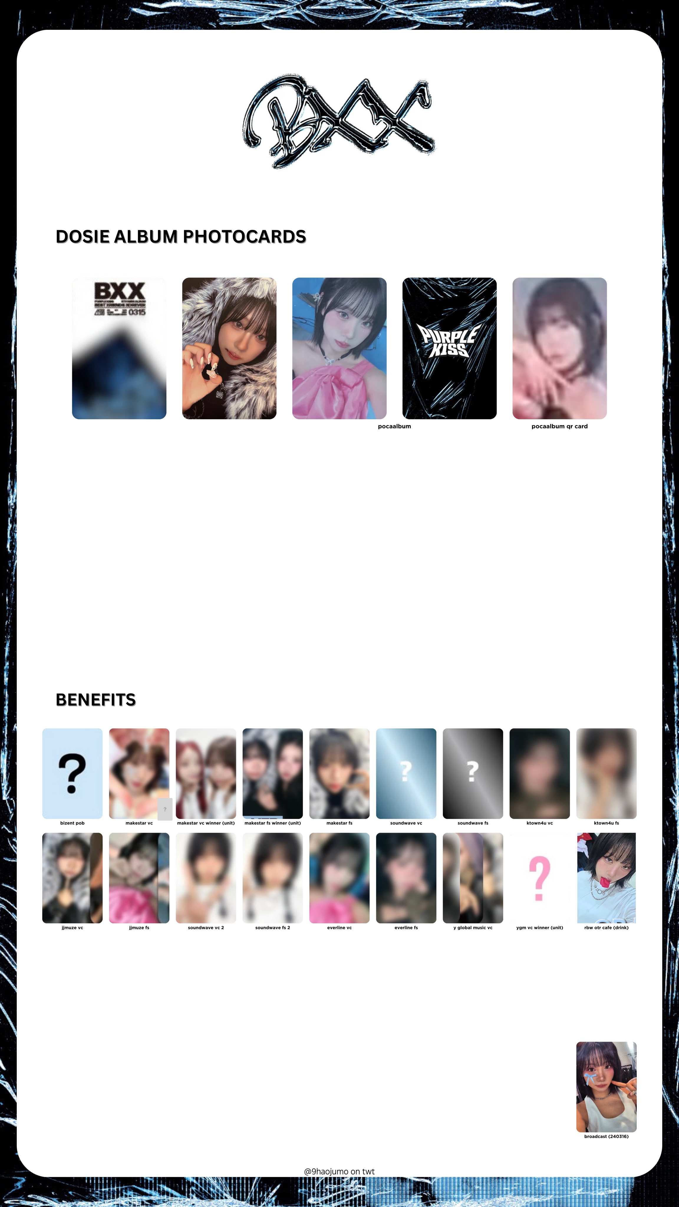PURPLE KISS BXX 当選トレカ PURPLE KISS BXX 当選トレカ ユニット② - メルカリ