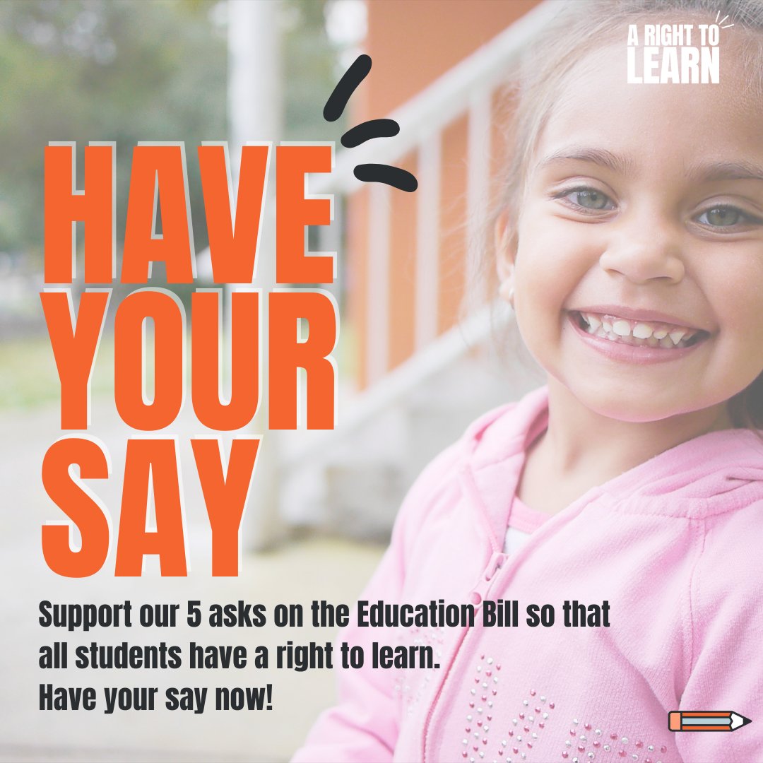 QldAdvocacy's tweet photo. 1/2
Right now, students with disability are being unfairly suspended. The Education Bill could to change this!

Go to our website now &amp; email the Parliamentary Committee to show your support for keeping disabled students in classrooms.

https://t.co/OG13U0Myvc 💪
#ARightToLearn https://t.co/ZB79k2z4WY
