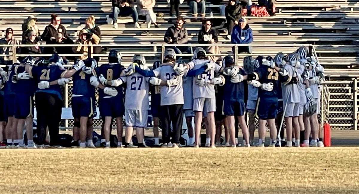 vcs_lax's tweet photo. Bigger than the game. Hate to see a player go down, and we are praying for a good report for the Northern Durham player.  #knightsunited https://t.co/eGmDhMosrQ