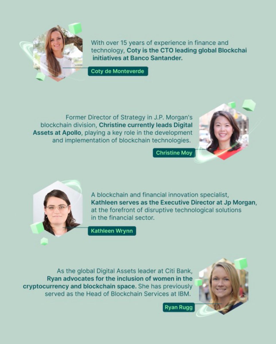 GlobalBlockcha3's tweet photo. We want to highlight and celebrate the talent, vision, and leadership of women who are shaping the future of cryptocurrencies and blockchain.

👉🏼 Coty de Monteverde, Christine Moy, Kathleen Wrynn, Ryan Rugg, Wendy Henry, @tatianarevoredo, Rachel Wolfson, and Caroline Tsuchiya :) https://t.co/KDjxBu6i8X