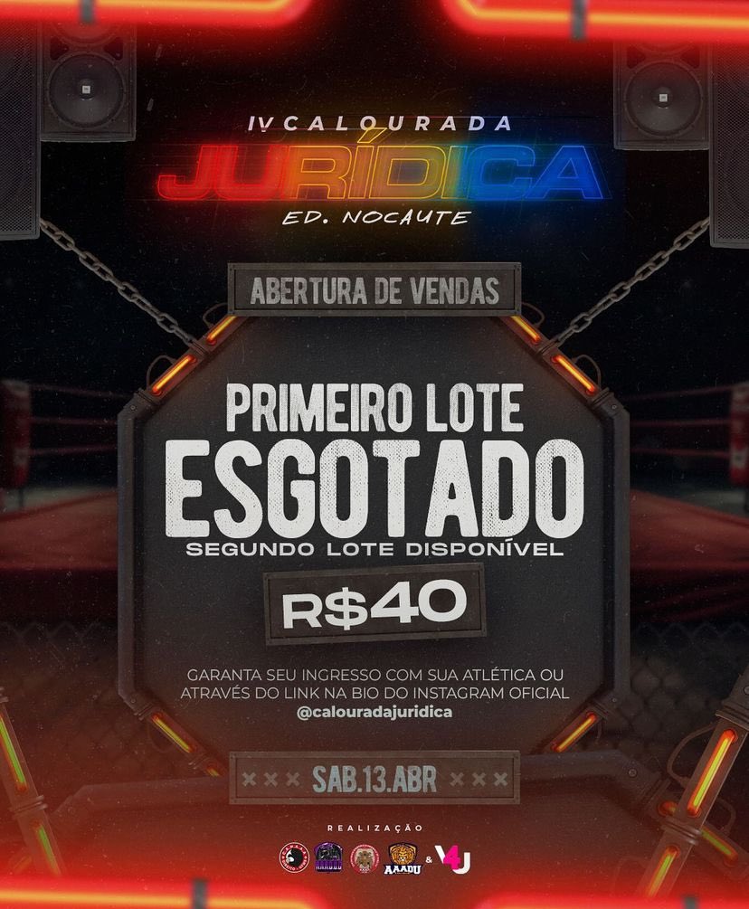 🚨 ATENÇÃO LEÕES 🚨

SEGUNDO LOTE ON! E você aí vai esperar mais quantos lotes pra garantir seu ingresso?💛💙🦁

Participe da maior calourada do Centro-Oeste por um precinho que vai fazer todos sorrir!