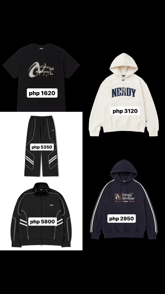 the nerdy tracksuit is currently on sale! php 6050 for the set :)