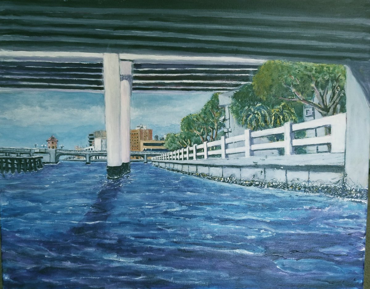 ADysidro1's tweet photo. 16x20 acrylic canvas  under  the Brorein street bridge  #TampaBay #Hillsboroughriver https://t.co/PVrXyCq28B