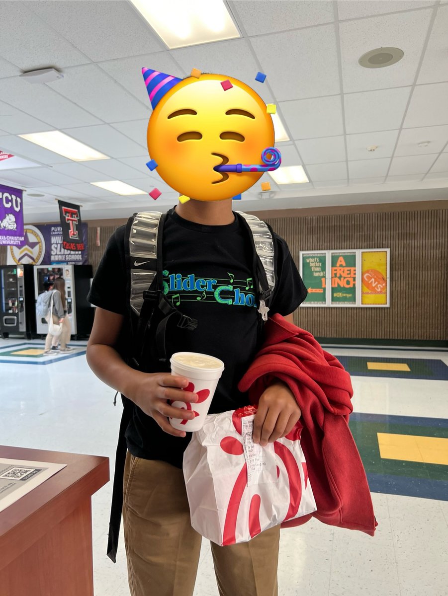 Congrats to J. for winning our class IXL contest! He answered 1,047 questions in just 3 weeks! Chick-fil-A is the best reward.🎉 #SliderStallions #StallionPride #IXL #Chickfila