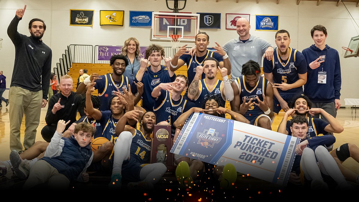 𝐏𝐄𝐍𝐌𝐄𝐍 𝐓𝐎 𝐓𝐇𝐄 𝐄𝐋𝐈𝐓𝐄 𝐄𝐈𝐆𝐇𝐓 🏆 Late run lifts @snhupenmen over @smcathletics in the @NCAADII East Region final; next stop - the Elite Eight in Evansville! 🏀 🔗: shorturl.at/csKO2 #NE10EMBRACE #NCAAD2 #D2MBB