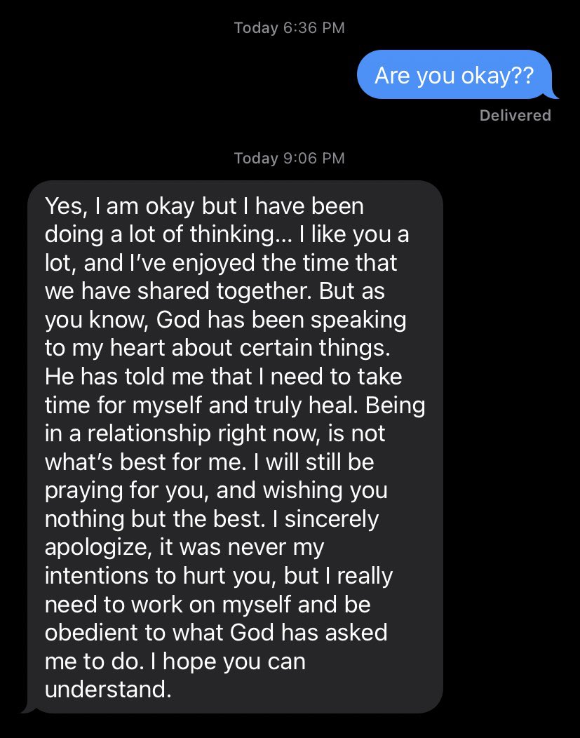 The_Chan_'s tweet photo. God and I must have some shit to discuss, damn. How’d I handle getting broken up with because god told her to, 1-10?😂 https://t.co/fxjvbS1Pet