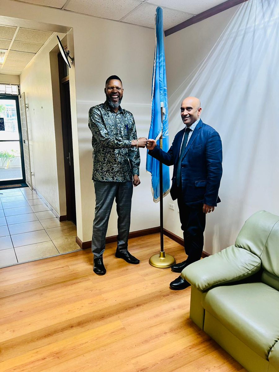 🌱🇯🇲Climate action was the focus of today's meeting between @ILOCaribbean Director Dr Joni Musabayana and @UNDPJamaica Resident Representative Kishan Khoday! Topics included the ongoing UNDP-funded Green Job Assessment Project implemented by our team & areas for future engagement